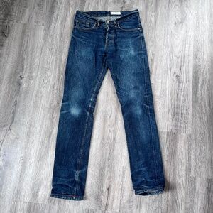 Gustin Selvedge Jeans California Mens slim raw Button Fly 116699 Indigo Raw 32